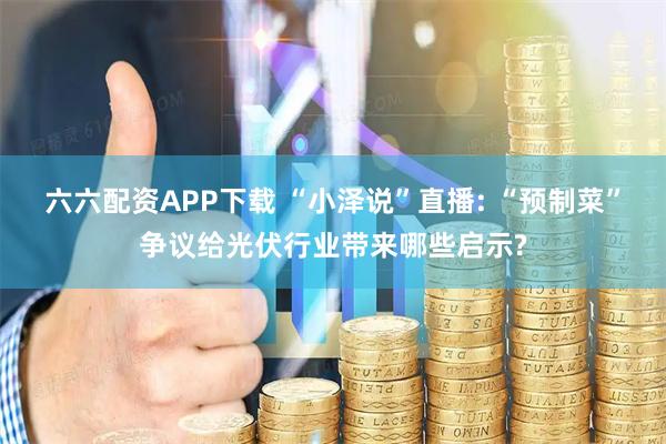 六六配资APP下载 “小泽说”直播: “预制菜”争议给光伏行业带来哪些启示?